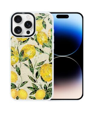 Etui do iPhone 14 Pro Max IBIZU DropGuard Matt z MagSafe, Modern Classics, Cytrynowe gaje