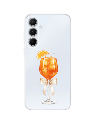 Etui do Samsung Galaxy A55 5G przeźroczyste, silikonowe Flexi, Paradise, Aperol Spritz