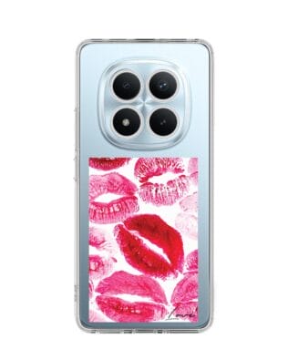 Etui do Xiaomi Redmi Note 15 4G przeźroczyste, silikonowe Flexi, pocałunki z napisem „love”