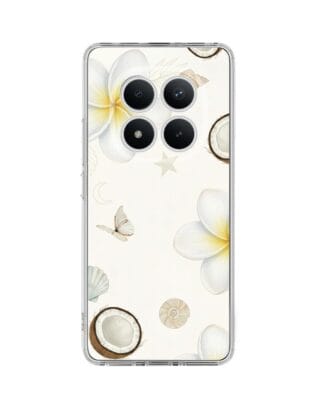 Etui do Xiaomi Redmi Note 15 Pro 5G przeźroczyste, silikonowe Flexi, Summer Patterns, hawajskie kokosy