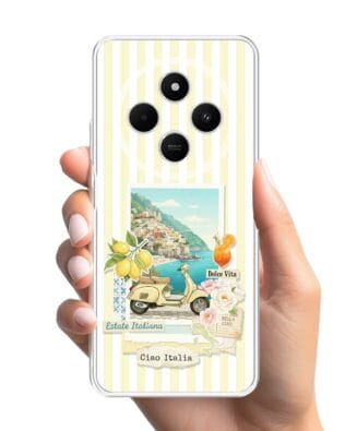 Etui do Xiaomi POCO C75 przeźroczyste, silikonowe Flexi, Italian Summer, Ciao Italia