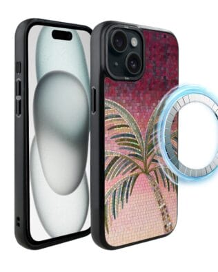 Etui do iPhone 15 IBIZU DropGuard Matt z MagSafe, Modern Classics, Kalabryjska palma