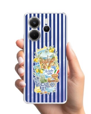 Etui do Xiaomi Redmi Note 14 4G przeźroczyste, silikonowe Flexi, Italian Summer, Limoncello