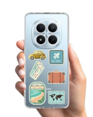 Etui do Xiaomi Redmi Note 15 Pro 5G przeźroczyste, silikonowe Flexi, pocztowe znaczki