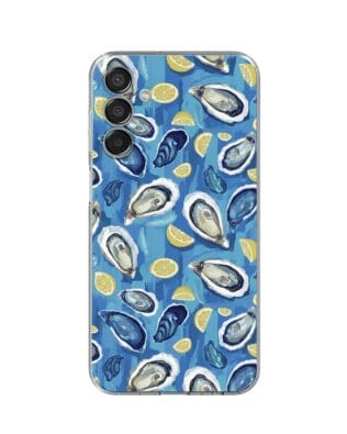 Etui do Samsung Galaxy M15 5G przeźroczyste, silikonowe Flexi, Summer Patterns, ostrygi z cytrynką