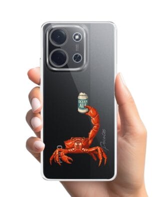Etui do Xiaomi POCO C85 przeźroczyste, silikonowe Flexi, Paradise, krab z piwem