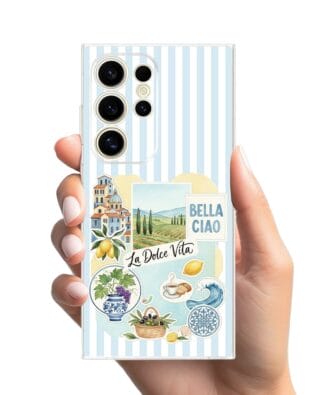 Etui do Samsung Galaxy S24 Ultra przeźroczyste, silikonowe Flexi, Italian Summer, La Dolce Vita