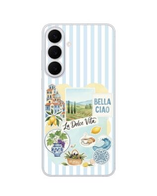 Etui do Samsung Galaxy S25 FE przeźroczyste, silikonowe Flexi, Italian Summer, La Dolce Vita