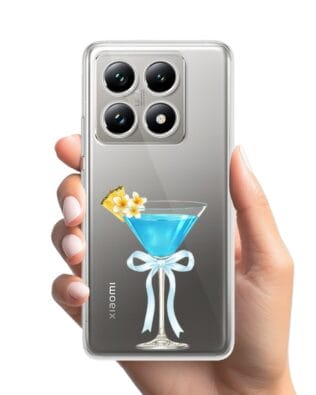 Etui do Xiaomi 14T Pro przeźroczyste, silikonowe Flexi, Paradise, Blue Hawaii
