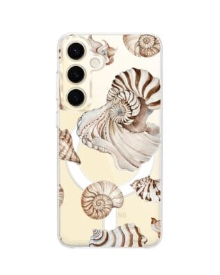 Etui do Samsung Galaxy S24 z MagSafe przeźroczyste, silikonowe Flexi, Summer Patterns, ozdobne muszle