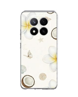 Etui do Xiaomi Redmi Note 14 Pro 4G przeźroczyste, silikonowe Flexi, Summer Patterns, hawajskie kokosy