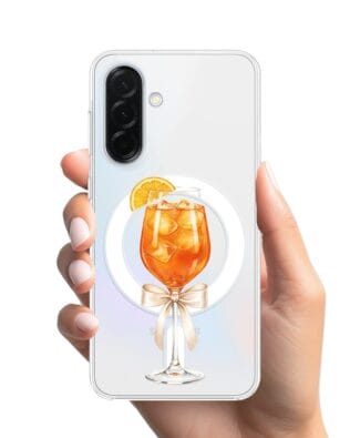 Etui do Samsung Galaxy A36 5G z MagSafe przeźroczyste, silikonowe Flexi, Paradise, Aperol Spritz