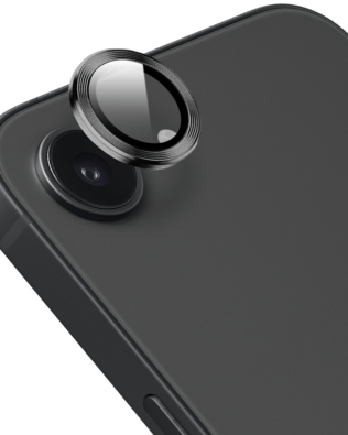 Metalowa osłona obiektywu aparatu ze szkła hartowanego 9H do iPhone 17e, 1 zestaw, głęboka czerń