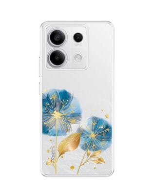 Etui do Xiaomi Redmi Note 13 Pro 5G przeźroczyste, silikonowe Flexi, Kwiaty, niebieskie dmuchawce
