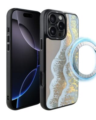 Etui do iPhone 16 Pro Max IBIZU DropGuard Matt z MagSafe, Reflect, Złote wybrzeże