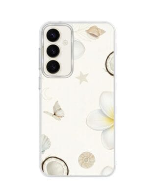 Etui do Samsung Galaxy S23 z MagSafe przeźroczyste, silikonowe Flexi, Summer Patterns, hawajskie kokosy