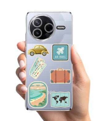 Etui do Xiaomi POCO F7 Pro przeźroczyste, silikonowe Flexi, pocztowe znaczki