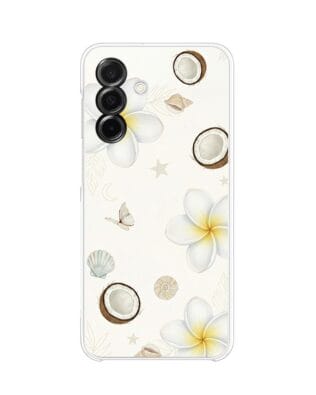 Etui do Samsung Galaxy A26 5G przeźroczyste, silikonowe Flexi, Summer Patterns, hawajskie kokosy