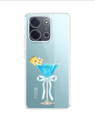 Etui do Xiaomi POCO C85 przeźroczyste, silikonowe Flexi, Paradise, Blue Hawaii
