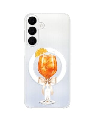 Etui do Samsung Galaxy S25 FE z MagSafe przeźroczyste, silikonowe Flexi, Paradise, Aperol Spritz