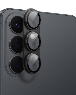Metalowa osłona na cały aparat z wbudowanymi szkłami do Samsung Galaxy S26, czarna