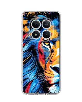 Etui do Xiaomi Redmi Note 15 Pro 4G przeźroczyste, silikonowe Flexi, Dzika Mandala, Lwie spojrzenie