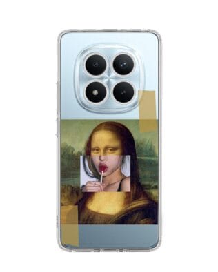 Etui do Xiaomi Redmi Note 15 Pro 5G przeźroczyste, silikonowe Flexi, Mona lisa z lizakiem