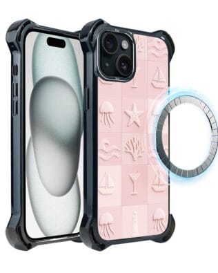 Etui do iPhone 15 Plus IBIZU DropGuard Ultra z MagSafe, Amalfi, Koralowy klub