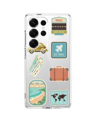 Etui do Samsung Galaxy S25 Ultra przeźroczyste, silikonowe Flexi, pocztowe znaczki