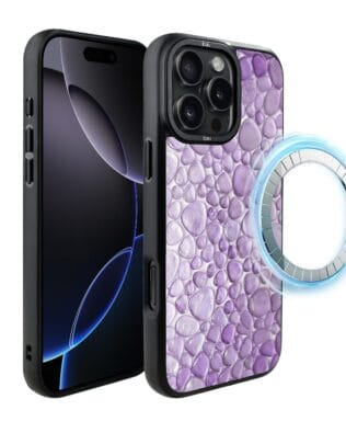 Etui do iPhone 16 Pro Max IBIZU DropGuard Matt z MagSafe, Aqua Glass, ametystowe krople