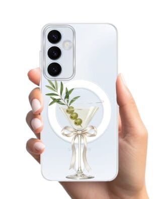 Etui do Samsung Galaxy A55 5G z MagSafe przeźroczyste, silikonowe Flexi, Paradise, Dry Martini