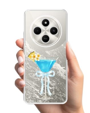 Etui do Xiaomi POCO C75 przeźroczyste, silikonowe Flexi, Paradise, Blue Hawaii
