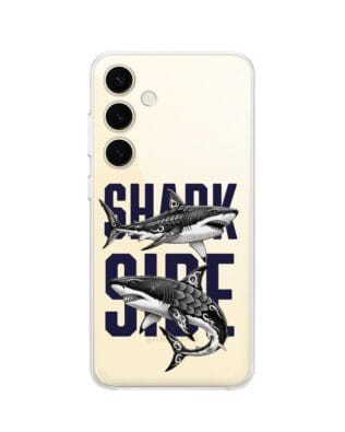 Etui do Samsung Galaxy S24 przeźroczyste, silikonowe Flexi, Summer Patterns, Shark side