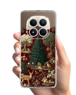 Etui do Xiaomi Redmi Note 15 Pro Plus 5G przeźroczyste, silikonowe Flexi, Zimowa magia, świąteczny las