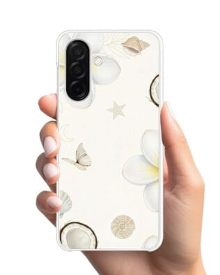 Etui do Samsung Galaxy A26 5G z MagSafe przeźroczyste, silikonowe Flexi, Summer Patterns, hawajskie kokosy