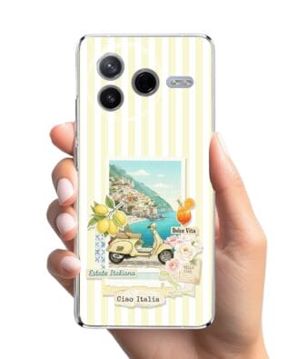 Etui do Xiaomi POCO F7 Pro przeźroczyste, silikonowe Flexi, Italian Summer, Ciao Italia