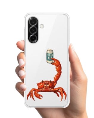 Etui do Samsung Galaxy A26 5G przeźroczyste, silikonowe Flexi, Paradise, krab z piwem