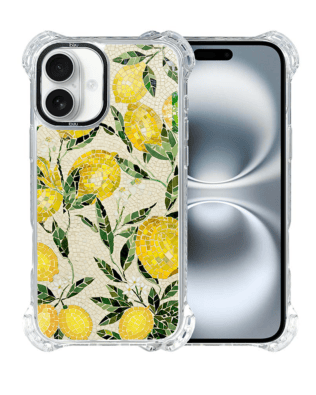Etui do iPhone 16 IBIZU DropGuard Ultra z MagSafe, Modern Classics, Cytrynowe gaje