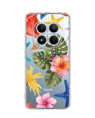 Etui do Xiaomi Redmi Note 15 Pro 5G przeźroczyste, silikonowe Flexi, Summer Patterns, tropikalny wzór
