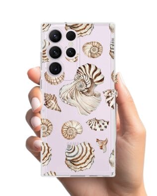 Etui do Samsung Galaxy S23 Ultra przeźroczyste, silikonowe Flexi, Summer Patterns, ozdobne muszle