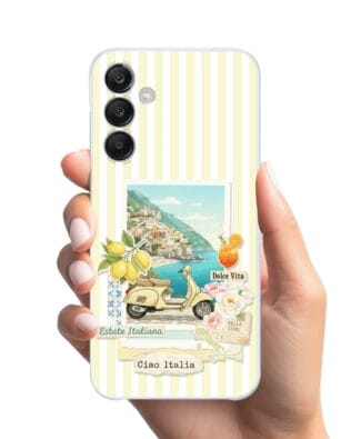 Etui do Samsung Galaxy M35 5G przeźroczyste, silikonowe Flexi, Italian Summer, Ciao Italia