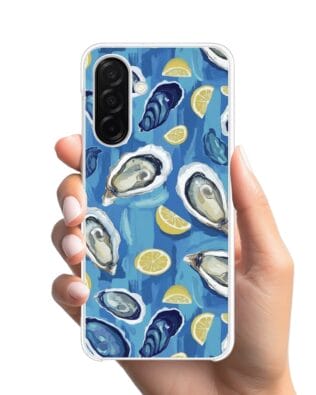 Etui do Samsung Galaxy A26 5G z MagSafe przeźroczyste, silikonowe Flexi, Summer Patterns, ostrygi z cytrynką
