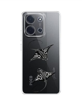 Etui do Xiaomi POCO C85 przeźroczyste, silikonowe Flexi, Summer Patterns, diabeł morski