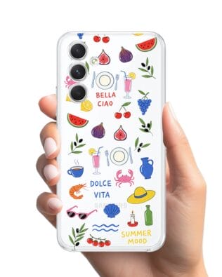 Etui do Samsung Galaxy A54 5G przeźroczyste, silikonowe Flexi, Italian Summer, kolorowe wakacje