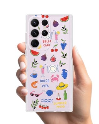 Etui do Samsung Galaxy S23 Ultra przeźroczyste, silikonowe Flexi, Italian Summer, kolorowe wakacje