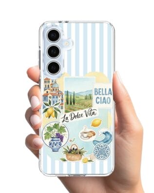 Etui do Samsung Galaxy S24 FE z MagSafe przeźroczyste, silikonowe Flexi, Italian Summer, La Dolce Vita