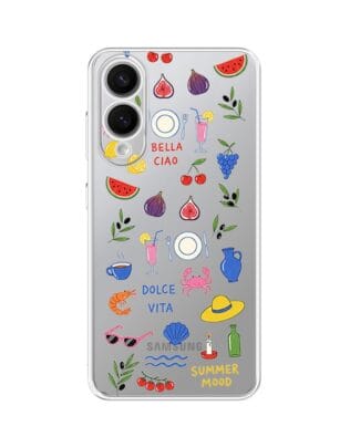 Etui do Samsung Galaxy S25 Edge przeźroczyste, silikonowe Flexi, Italian Summer, kolorowe wakacje