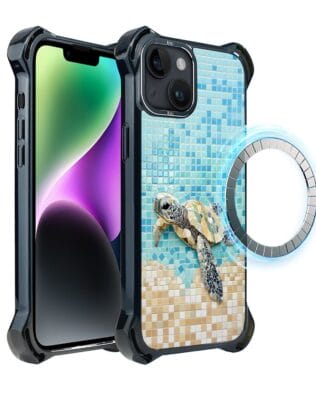 Etui do iPhone 14 Plus IBIZU DropGuard Ultra z MagSafe, Modern Classics, Żółw Caretta