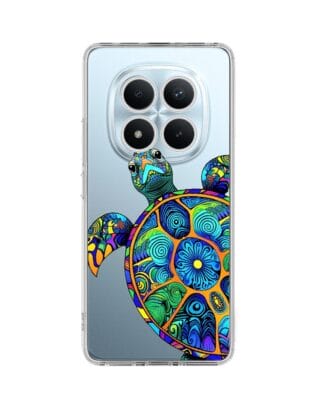 Etui do Xiaomi Redmi Note 15 4G przeźroczyste, silikonowe Flexi, Dzika Mandala, Żółw