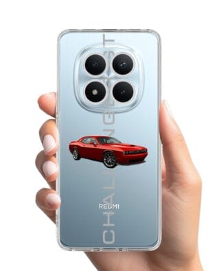 Etui do Xiaomi Redmi Note 15 4G przeźroczyste, silikonowe Flexi, Szybkie Auta, czerwony Challenger GT